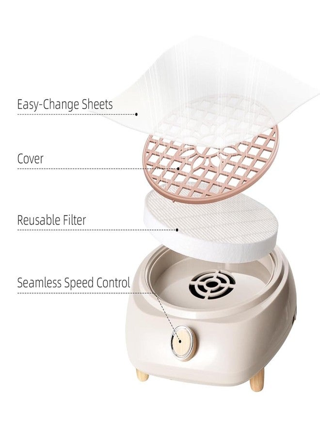 Yinhing Nail Dust Collector, 5000 RPM Supplies Stuff with Reusable Filter for Acrylic Polishing,Salon and Home (US Plug) - Image 5